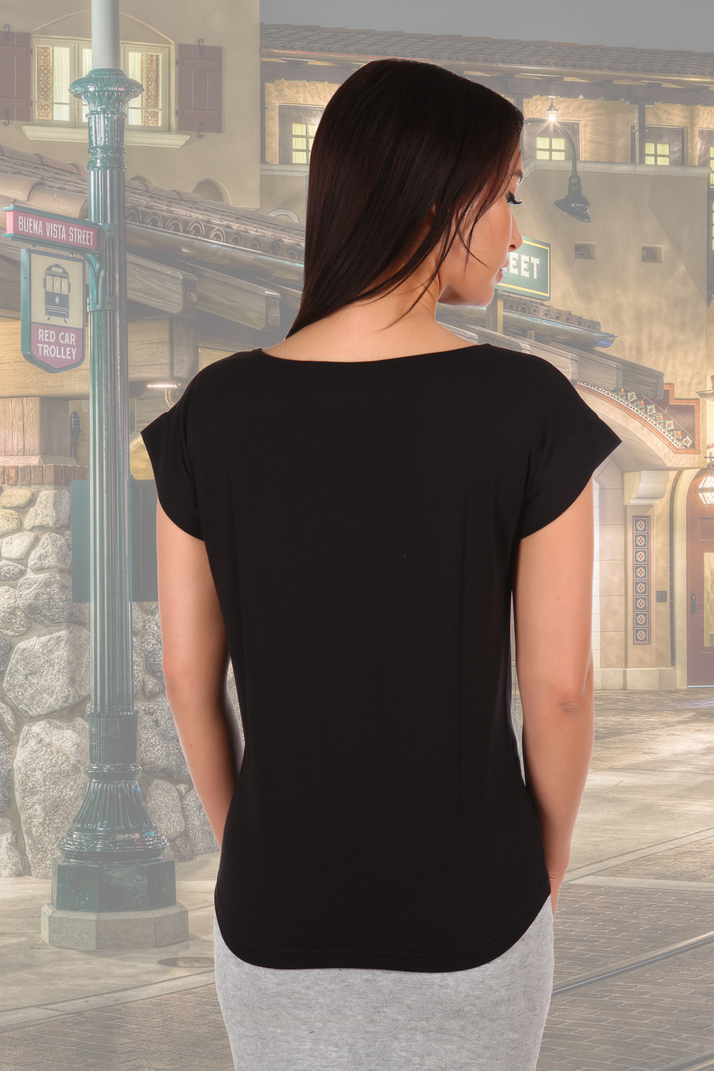 Фото товара 15290, черная женская футболка с надписями